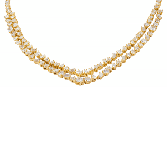 Double Row Diamond Necklage