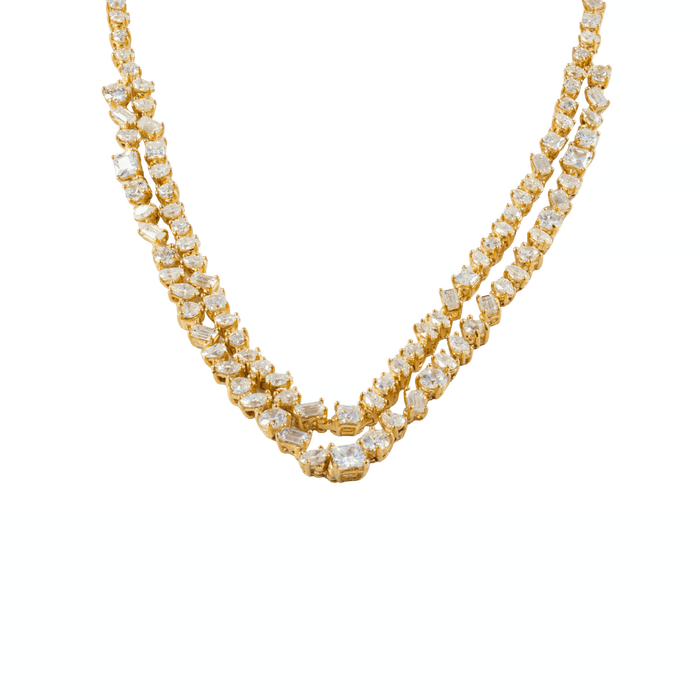 Double Row Diamond Necklage